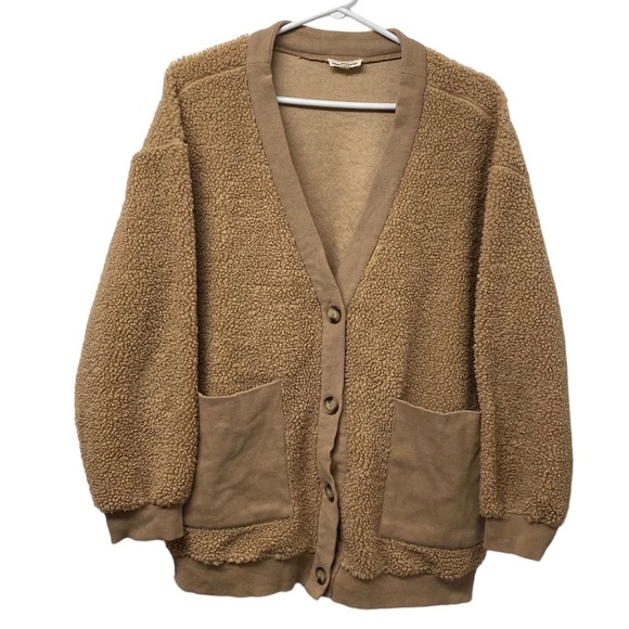 Aaron & Amber Sherpa Cardigan Jacket Size Large - Picture 1 of 6